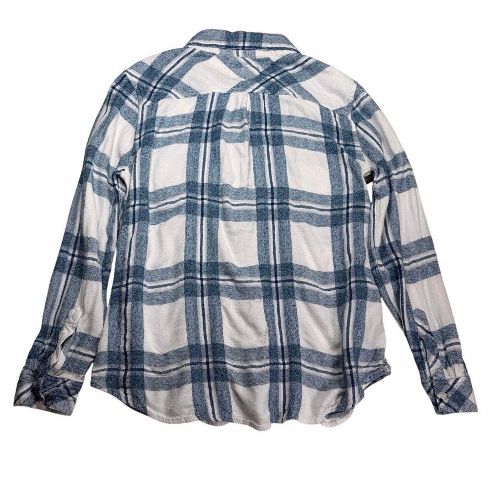 Rails Hunter Plaid Button Down Shirt Women’s L Blue White Flannel Feel - Picture 2 of 7